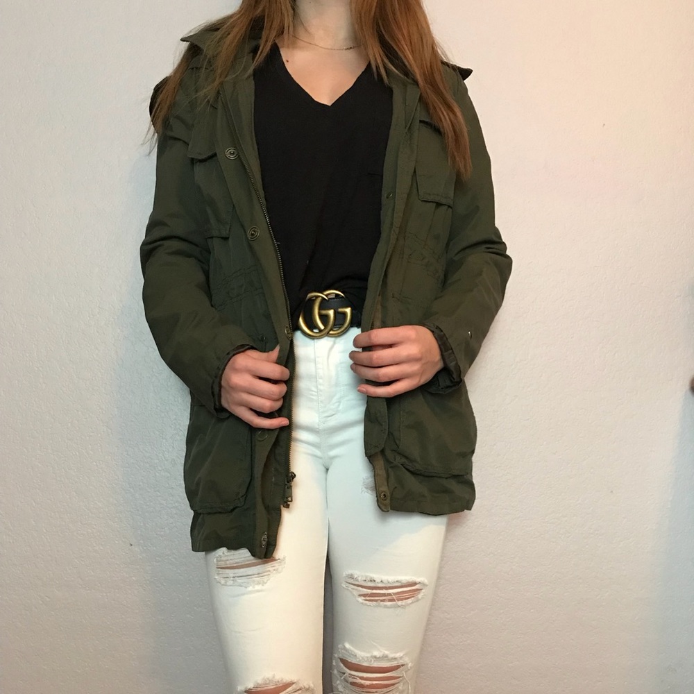 Tommy Hilfiger army green utility jacket